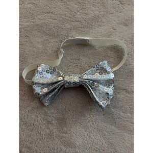 Build A Bear Silver Glitter Bow Tie